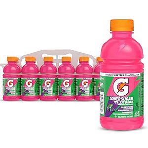 [SnS] $6.63* | 12-Pk 12-Oz Gatorade Lower Sugar Electrolyte Sports Drink (Rain Berry) at Amazon