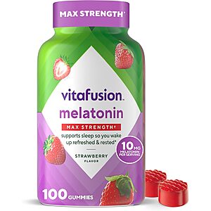 [Prime] 100-Count Vitafusion Max Strength 10mg Melatonin Gummies (Strawberry) $5.80 w/ S&S + Free Shipping