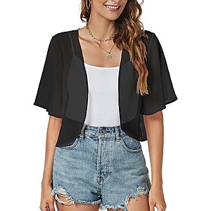ZNVGIRL Women Shrug Chiffon Cardigans (Select Sizes, Various Styles) from $8.57 + Free Shipping w/ Prime or orders $35+