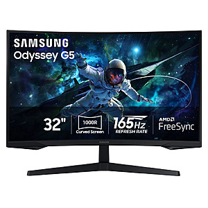 Samsung 32" Odyssey G5 QHD 165Hz Curved Gaming Monitor From costco.com $180 $250