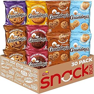 30-Count Grandma's Cookies Variety Pack $9.49 w/ S&S + Free Shipping w/ Prime or on $35+