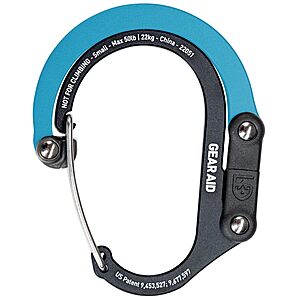 Lightning Deal: GEAR AID HEROCLIP Carabiner Clip and Hook (Small; Black/Blue) $14.66 + Free Shipping w/ Prime or on $35+