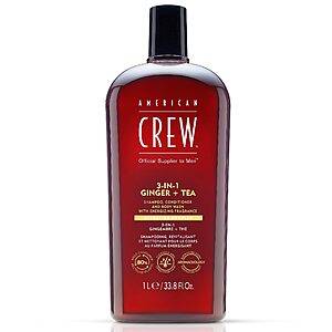 [Prime] 33.8-Oz AMERICAN CREW 3-in-1 Ginger & Tea Shampoo, Conditioner & Body Wash for Men $14.52 w/ S&S + Free Shipping