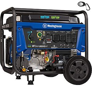 Westinghouse 12500 Watt Dual Fuel Home Backup Portable Generator, Remote Electric Start, Transfer Switch Ready, Gas and Propane Powered $799