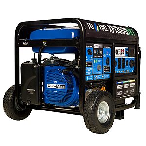 DuroMax XP13000HXT 13,000-Watt 500cc Tri Fuel Gas Propane Natural Gas Portable Generator with CO Alert, Black/Blue $1121