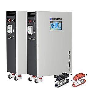 ECO-WORTHY Powermega 48V 314Ah(2 Pack) LiFePO4 Battery Energy Storage, Active Balancing 200A BMS, Aerosol Fire Protection, LCD with Bluetooth and WiFi $3824.99