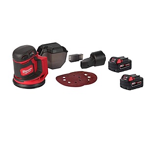 Milwaukee M18 18V Lithium-Ion Cordless 5 in. Random Orbit Sander w/ (2) M18 5.0 Ah Batteries, $199, FS, Home Depot