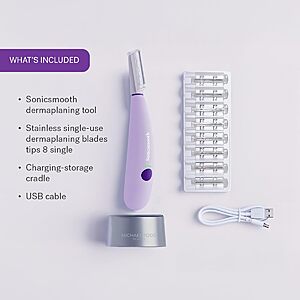 Michael Todd Beauty Sonicsmooth Sonic Dermaplane Razor w/ 8 Replacement Blades + 3yr Warranty $72.60 - Amazon