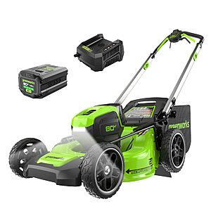 Greenworks 80V 21" Self-Propelled Cordless Lawn Mower – Brushless Motor, LED Lights, 4.0Ah Battery & Rapid Charger (75+ Compatible Tools) $449.99