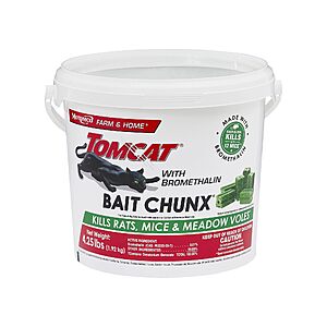 Tomcat with Bromethalin Bait Chunx Pail - Rat & Mouse Bait, Rat and Mice Control for Agricultural Use and Professional Applicators, 4.25 lbs. $26.4