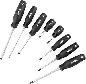 Prime, 8 piece Sunex SXCSDS8 Phillips & Slotted Magnetic Screwdriver Set with foam tray, $18.55