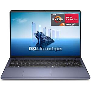 [Prime] $599.99* | Dell 16 Laptop DC16256-16.0-inch 16:10 FHD+, AMD Ryzen 7 250, AMD Radeon Graphics, 16GB Memory, 1TB SSD, Fingerprint Reader, Windows 11 Home at Amazon
