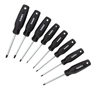 Prime, SUNEX TOOLS SXTSD8 Torx® Magnetic Screwdriver Set in EVA Foam, 8-Piece, $15.45
