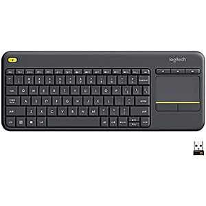 [Resale, AC] $19.33 | Logitech K400 Plus Wireless Touch Keyboard w/ Built-In Touchpad (Used - Like New) at Amazon