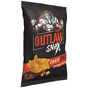 Outlaw Snax Crazy Queso Flavored Tortilla Snack Chips, 10 Ounce Bag $1.97