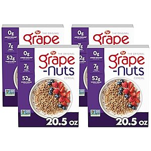 $9.71* | 4-pk 20.5-oz Post Grape Nuts Original Breakfast Cereal at Amazon