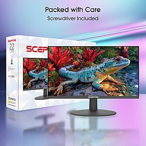 Sceptre New 22-Inch Gaming Monitor, FHD 1080p, Up to 144Hz, HDMI, DisplayPort, Built-in Speakers, Machine Black (E225W-FW144 Series, 2026) $59.97