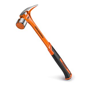 Prime, Jorgensen 22 oz Framing Hammer, Straight Claw Hammer with Magnetic Nail Holder, Rip Claw Hammer with Milled Face, Side Nail Puller, $21.59