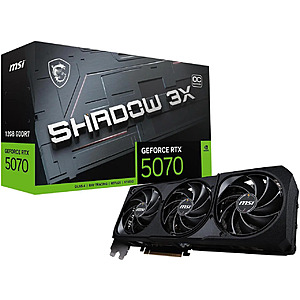 MSI GeForce RTX 5070 12GB SHADOW 3X OC Graphics Card $549.99 + Free Shipping