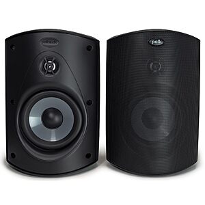 Polk Audio Atrium 6 All-Weather Outdoor Speakers with Bass Reflex Enclosure (Pair, Black), Broad Sound Coverage, Speed-Lock Mounting System - $280 $280.25