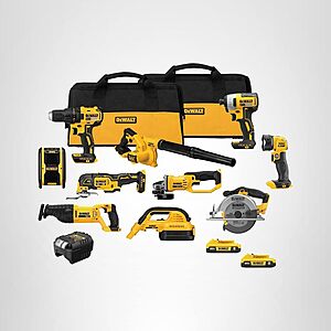 DeWalt 20V Max 10-Tool Brushless Cordless Combo Kit w/ 2 Batteries, Charger & 2 Bags (DCK1021D2) $594.00 + Free Shipping
