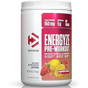 [Prime, SnS] $15.88* | Dymatize Energyze Pre Workout Powder 150mg Caffeine (30 Servings) at Amazon