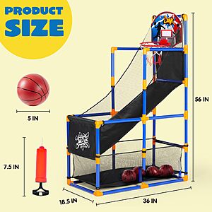 PRIME DAY: $36.09 JOYIN Arcade Basketball Game Set with 4 Balls and Hoop for Kids 3+ Years Old Indoor Outdoor Sport Play, w/Digital Scoreboard $41.70