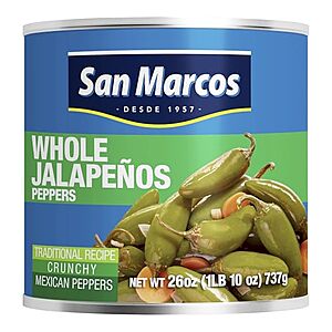 [SnS] $1.50* | 26-Ounce San Marcos Canned Whole Jalapeno Peppers at Amazon