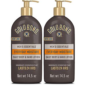 2-Pack 14.5-Ounce Gold Bond Men's Essentials Everyday Moisture Body & Hand Lotion w/ Vitamin C $11.38 w/ S&S + Free Shipping w/ Prime or on $35+