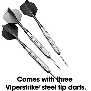 PRIME DAY $26.58 Viper League Pro Regulation Bristle Steel Tip Dartboard Starter Set with Staple-Free Bullseye, Radial Spider Wire, High-Grade Sisal with Rotating Number Ring,