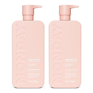 [Prime] MONDAY HAIRCARE Smooth Shampoo & Conditioner Set for Frizzy, Coarse & Curly Hair (2-Count, 27-Ounce Each) $14.24 w/ S&S + Free Shipping