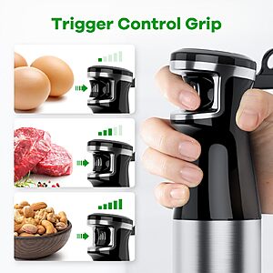 Turelar Immersion Blender Handheld Corded Hand Blenders Set 1100W, Trigger Variable Speed 5 in 1 Stick Emulsifier with Chopper, Whisk and Frother Black $35.99