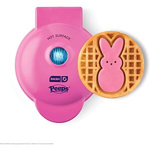 Dash & PEEPS Mini Waffle Maker w/ Nonstick Surfaces (Pink Bunny) $6.63 + Free Shipping w/ Prime or on $35+
