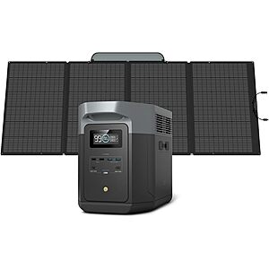 EF ECOFLOW Solar Generator DELTA 2 Max 2048Wh With 400W Solar Panel, LFP Battery Portable Power Station Up to 3400W AC Output Fast Charging  solar powered generator $1234.03