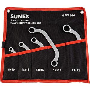[Prime] 5-Piece Sunex Tools Metric Half Moon Wrench Set (9935M) $18.87 + Free Shipping