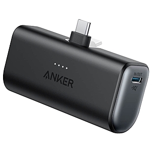 Anker - Nano Power Bank (5,00OmAh, 22.5W) w/ Built-in Foldable USB-C Connector - Black