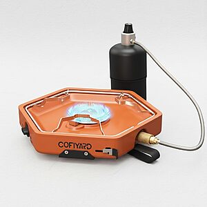 $19.99 - Cofiyard 1-Burner Propane Stove Portable Camping Stove (Orange)