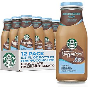 Select Accounts: 12-Pack 9.5-Ounce Starbucks Frappuccino Lite Iced Coffee Drink (Chocolate Hazelnut Gelato) $14.10 w/ S&S + Free Shipping w/ Prime or on $35+