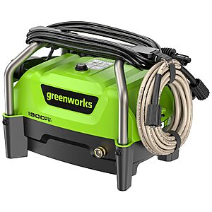 Greenworks 1900 PSI (1.2 GPM Max) Electric Pressure Washer (25°, 40°, Turbo Nozzle, Soap Applicator) $119.69
