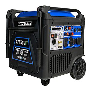 DuroMax XP11000iH 11,000-Watt Dual Fuel Portable Digital Inverter Generator - Gas & Propane, Remote Electric Start, Transfer Switch Ready $1799