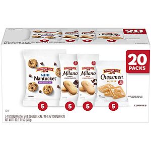 [S&S] Pepperidge Farm Cookies Variety Pack, Snack Packs, 20 Pk $9.97