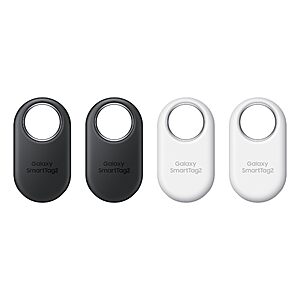 Samsung Galaxy SmartTag2, Bluetooth Locator Tracking Device, Item Finder for Keys Wallet Luggage, 4 Pack, 2 Black, 2 White