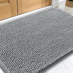 OLANLY Dog Door Mat for Muddy Paws 30x20, Absorbs Moisture and Dirt, Absorbent Non-Slip Washable Doormat, Grey $8.99