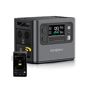 AFERIY 2048Wh Portable Power Station 2400W (Peak 4800W),P210 LiFePO4 Battery Generator $484