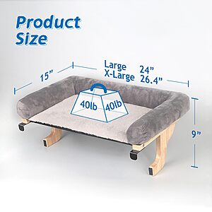PRIME DAY $22.79 Zakkart Cat Perch for Window Sill with Bolster - Orthopedic Hammock Design with Premium Hardwood & Robust Metal Frame