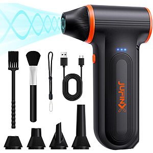 JUFINX X117 Rechargeable Electric Air Duster w/ 4 Nozzles & 2 Brushes $19.99 + Free Shipping w/ Prime or on $35+