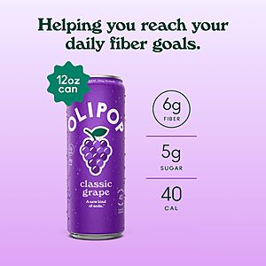 12-Pack 12oz OLIPOP Prebiotic Soda (Classic Grape) $15.32 w/ S&S + Free Shipping