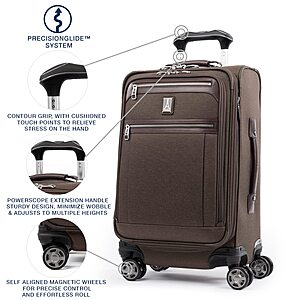 Travelpro Platinum Elite Softside Expandable Carry On 21-Inch/Spinner/Various Colors $295