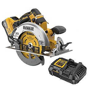 DEWALT XR 20V Max 7-1/4" Brushless Cordless Circular Saw Kit w/ Battery & Charger + FREE Battery $349.00 + Free Shipping