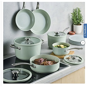 Circulon Halo with LaserDefense 10-piece Ceramic Nonstick Cookware Set $199.99 Green or White Free Shipping Costco.com